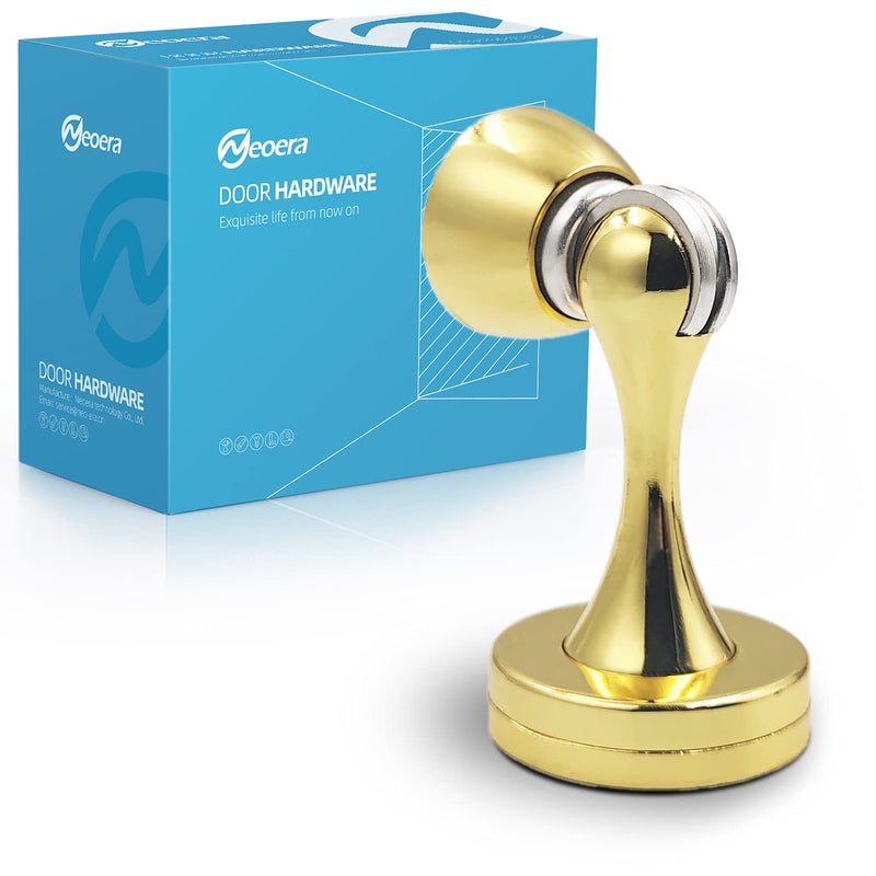 Neoera Magnetic Door Stop(Polished Brass/Gold Color) Door Stopper Strong Magnetic Door Catch for Hold Door Open  Anti-Rust  Heavy Duty for Various Door Types  Wall & Floor Mount 2Pack - Image 1